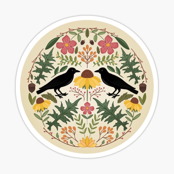 Item preview, Crows, Wild Roses, Thistles And Sunflowers designed and sold by BunnyThePainter.