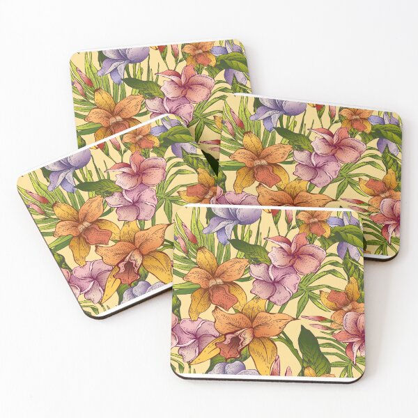 Item preview, Tropical and Colorful Summer Floral Pattern designed and sold by blindvibes.