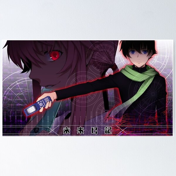 Mirai Nikki The Future Diary Anime Poster for Room Aesthetics Decorative  Picture Print Wall Art Canvas Posters Gifts 12x18inch(30x45cm) Frame-Style