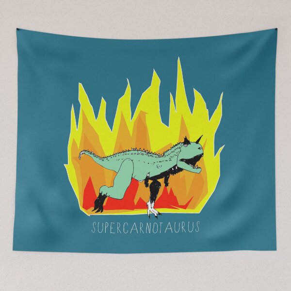 Item preview, Supercarnotaurus - Dinosaur Power for Jurassic Fans- with white writing designed and sold by HeyK.