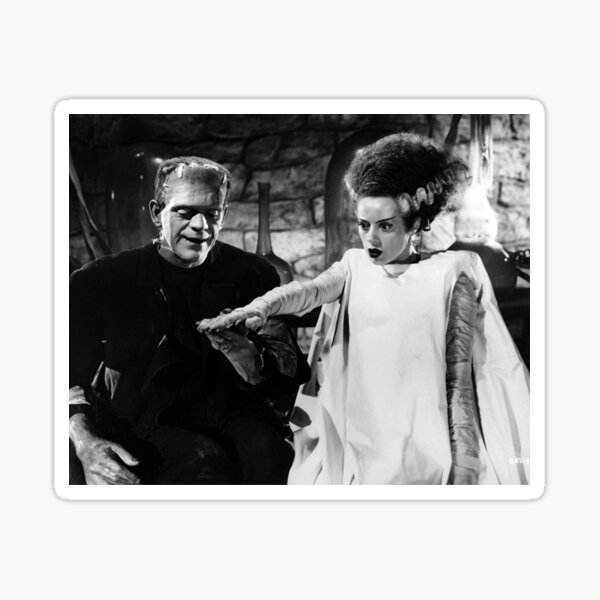 Mr. & Mrs. Frankenstein Hand In Hand Sticker
