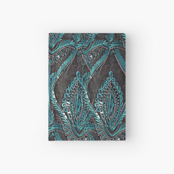 aBlack and turquise pattern Hardcover Journal