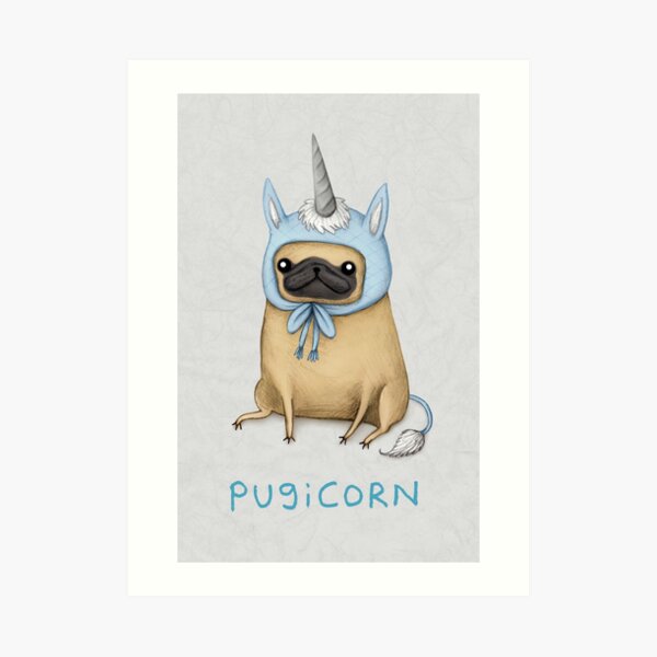 Pugicorn - Fawn Art Print