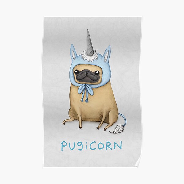 Pugicorn - Fawn Poster