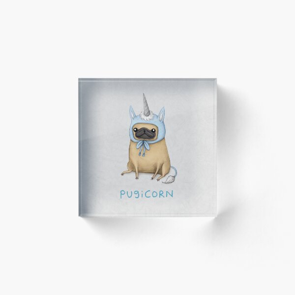 Pugicorn - Fawn Acrylic Block