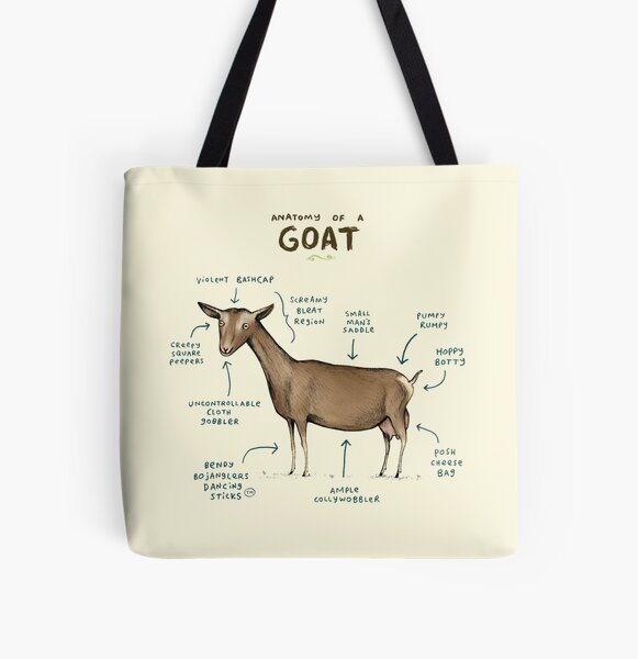 Anatomy of a Goat All Over Print Tote Bag