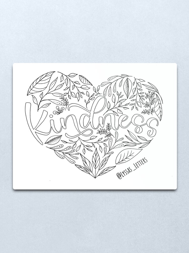 impression metallique oeuvre gentillesse noir et blanc coloriage par alyssalord13 redbubble images d&#x00027;animaux pour colorier des citations