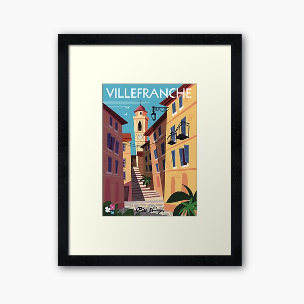 Villefranche sur mer poster Framed Art Print