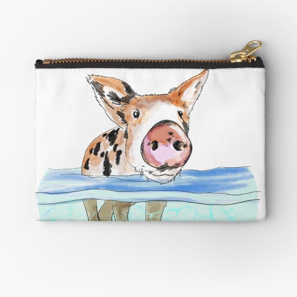 Bahamas Floating Swimming Piglet Zipper Pouch