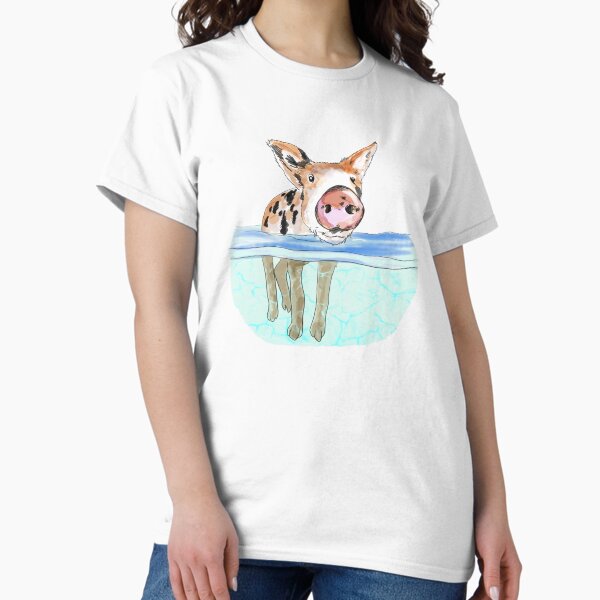Item preview, Bahamas Floating Swimming Piglet designed and sold by KitCatCards.