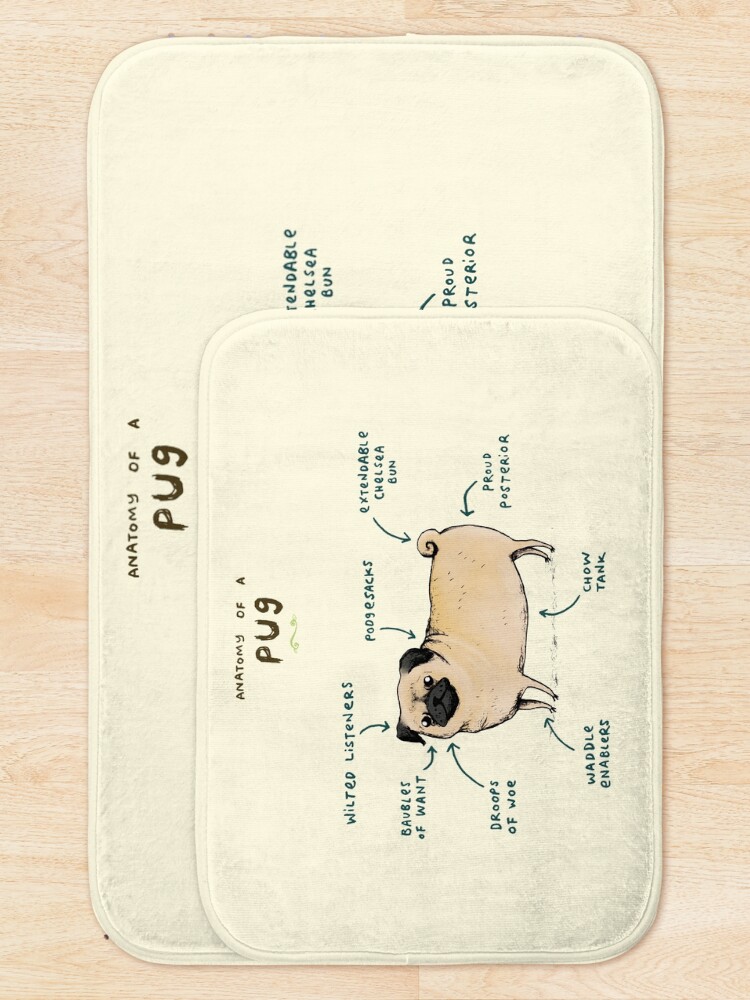 Alternate view of Anatomy of a Pug Bath Mat
