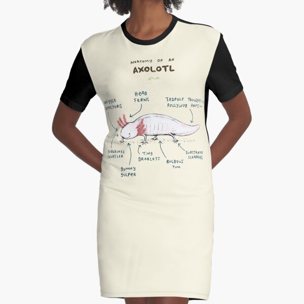 Anatomy of an Axolotl Graphic T-Shirt Dress