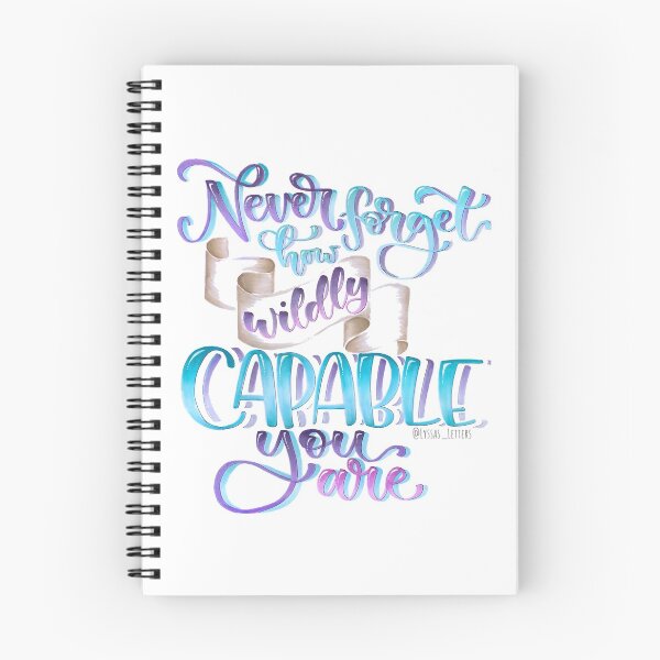 Item preview, Brush Lettering / Calligraphy Art by Lyssa's Letters - Inspirational Quote "Never forget how wildly capable you are" designed and sold by Lyssa's  Letters.