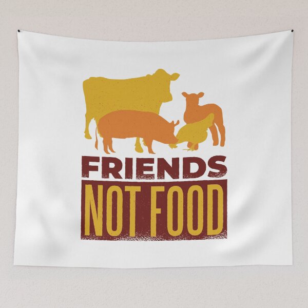 Item preview, Friends are not food, animal lovers, vegans, vegetarians designed and sold by DerSenat.