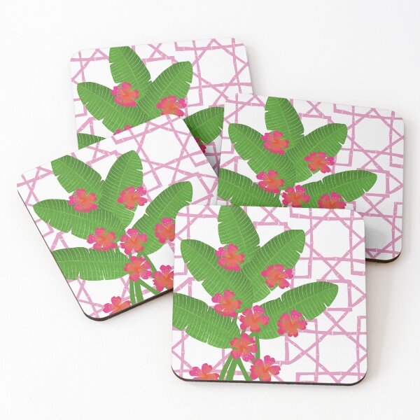 Item preview, Pink Bamboo Trellis and Tropical Plants designed and sold by jenbucheli.