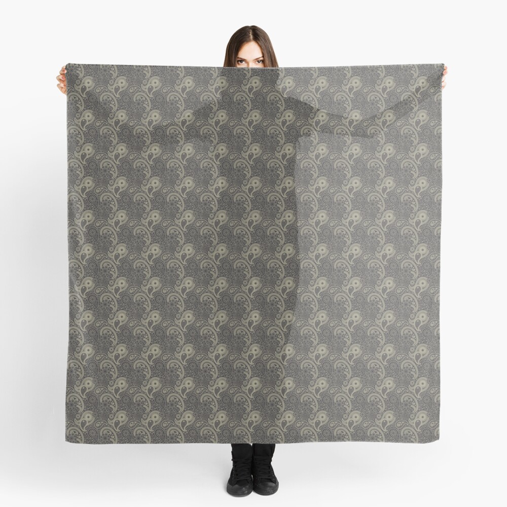Paisley pattern in black and grey Scarf