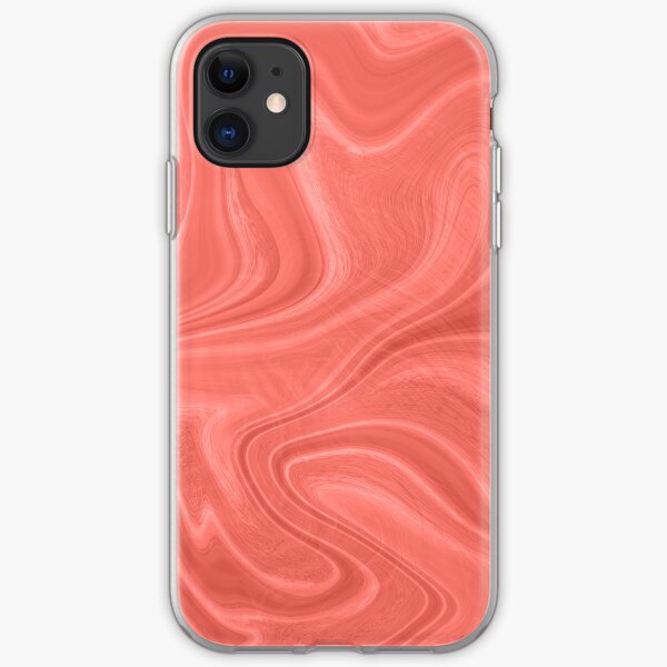 Marble Agate Swirl (Pantone Living Coral) iPhone Soft Case