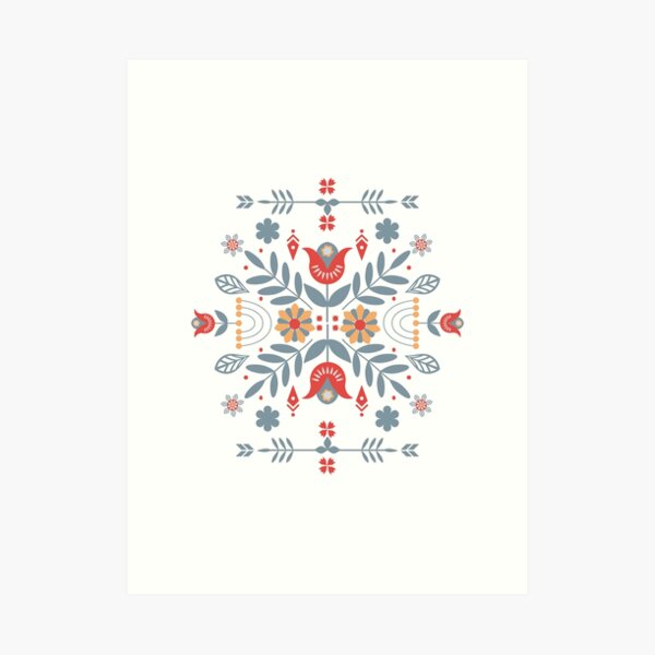 Scandinavian Folk Art Print