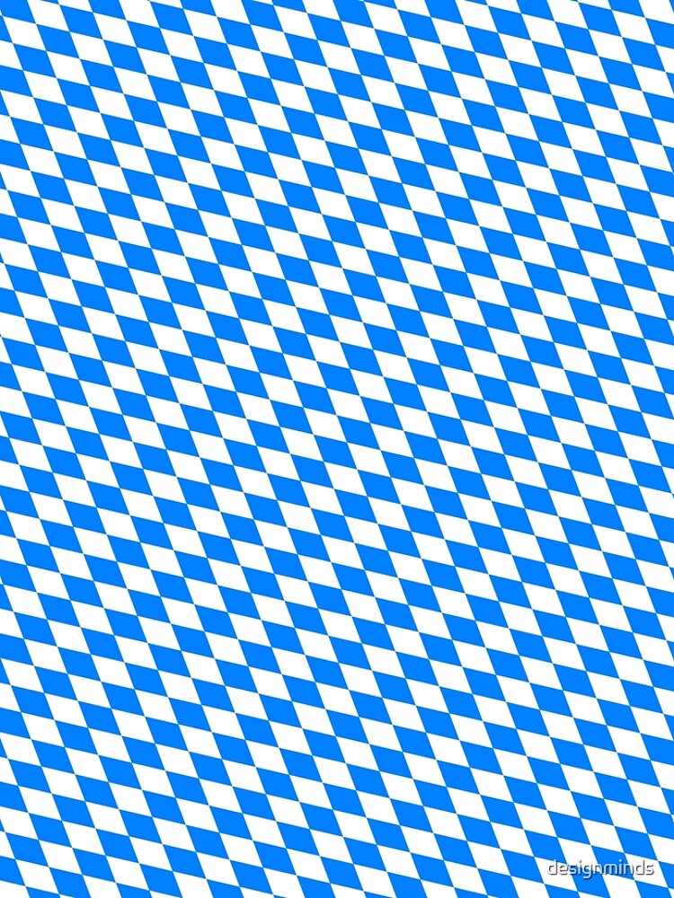 Bavarian Blue and White Diamond Flag Pattern by designminds