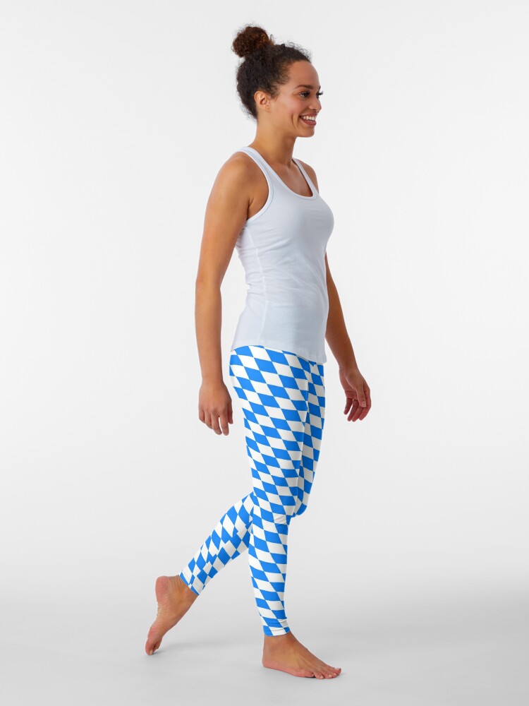 Blue diamond pattern women leggings