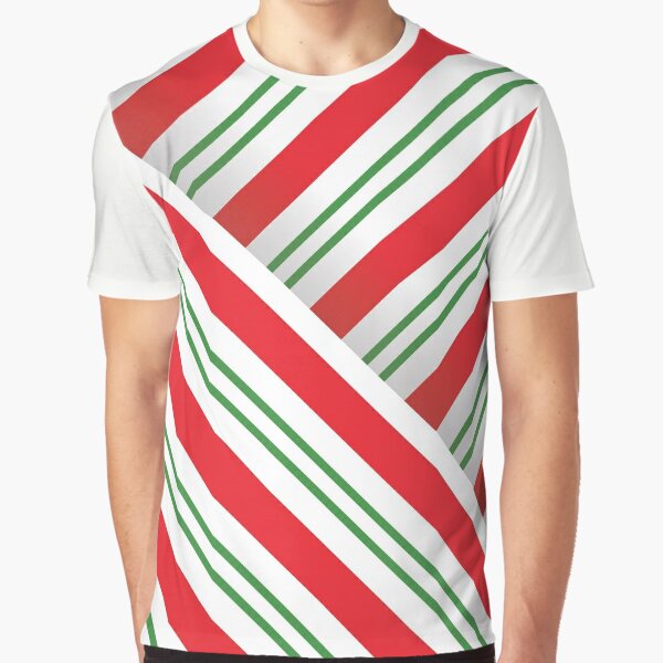 Candy Cane Stripes (red/green/white) Graphic T-Shirt for Sale by