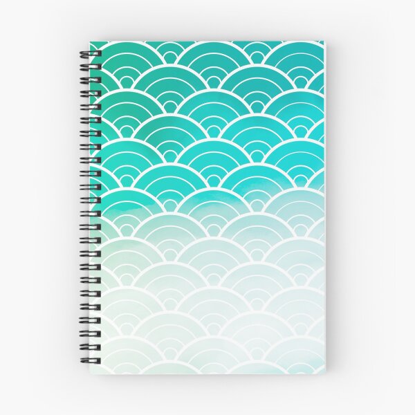 Item preview, Turquoise Ombre Japanese Waves Pattern designed and sold by Design Minds Boutique.