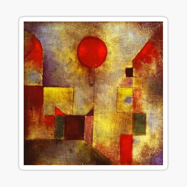 Paul Klee. Red Balloon. 1922. Swiss artist. Sticker