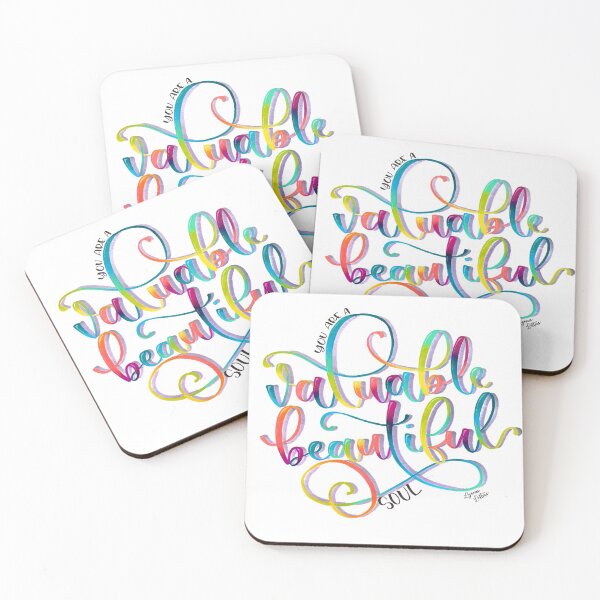 Item preview, Inspirational Quote: Hand Lettered by Lyssa's Letters "You are a valuable beautiful soul" designed and sold by Lyssa's  Letters.