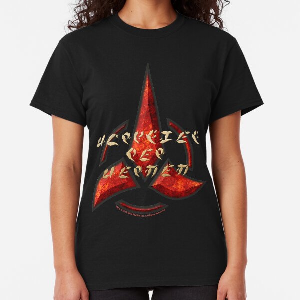 Star Trek Discovery Klingon Symbol Text Overlay Classic T-Shirt