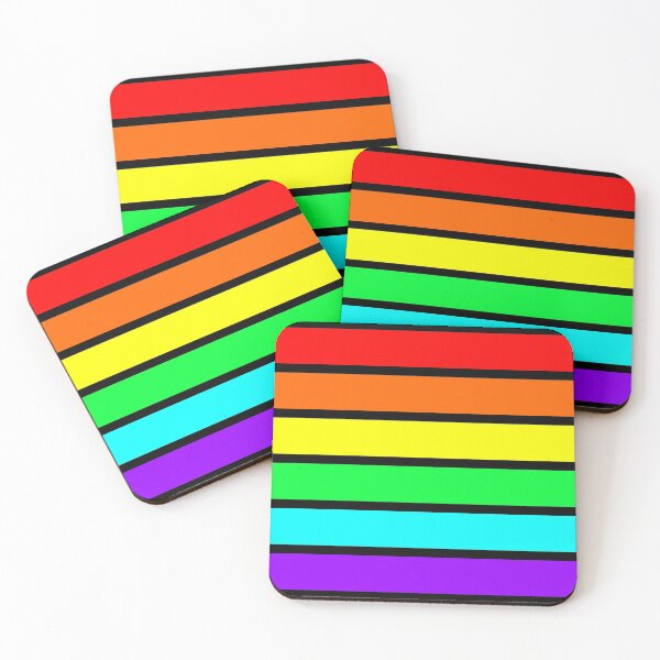 Neon Rainbow Coasters (Set of 4)