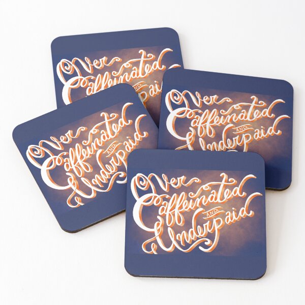 Item preview, Overcaffeinated and Underpaid designed and sold by Lindsey Gill.
