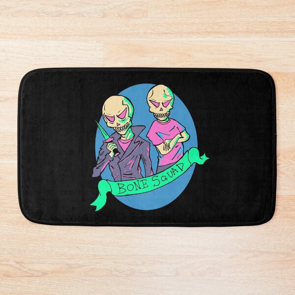 Item preview, "Bone Squad" Neon highlighted Skeletons designed and sold by AwfulWaflePress.