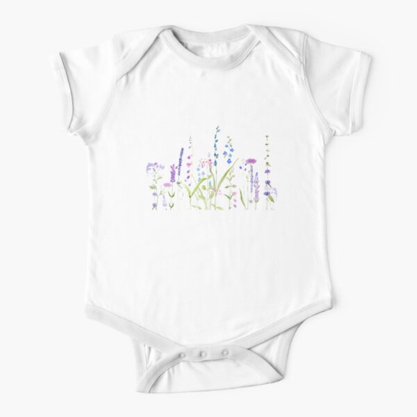 colorful wild flowers watercolor painting Baby One-Piece for Sale by  ColorandColor