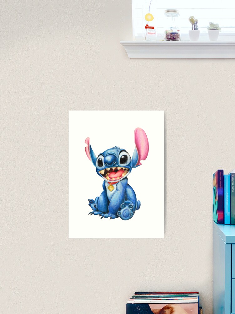 Stitch - Colored pencils Art Board Print for Sale by SabinasArts