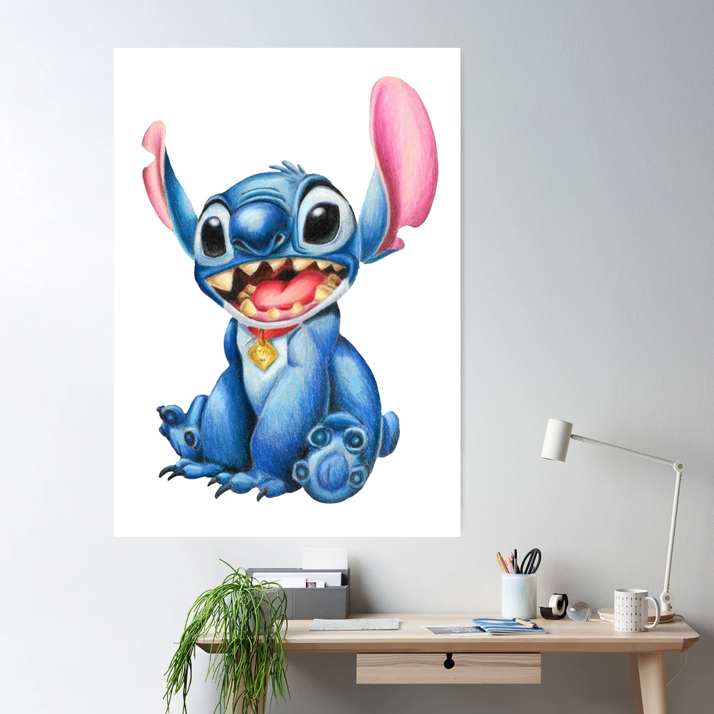 Stitch - Colored pencils Art Board Print for Sale by SabinasArts