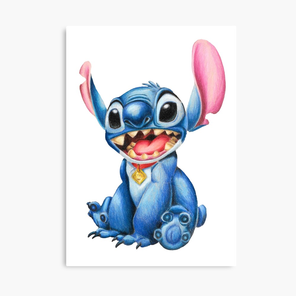 Dessin De Stitch En Couleur A Imprimer Impression photo for Sale avec l'œuvre « Stitch - Crayons de couleur » de l'artiste SabinasArts | Redbubble