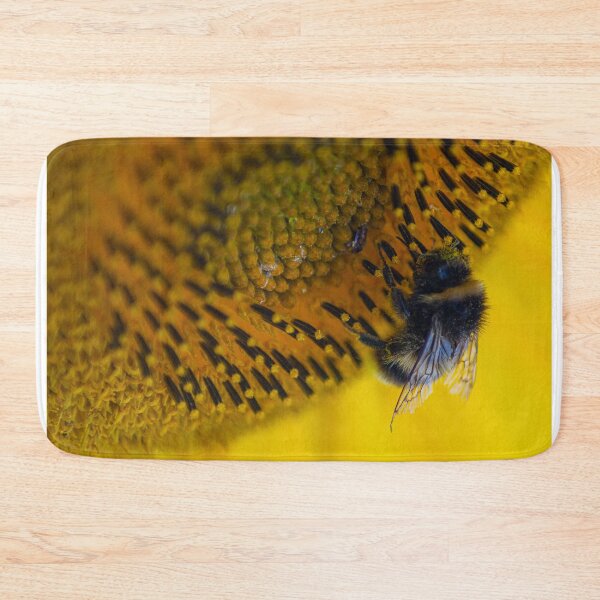 Item preview, bee pollinating a sunflower wythal West Midlands stunning macro photography designed and sold by kwn1804.