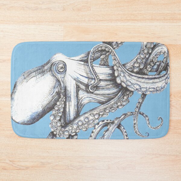 Item preview, Octopus on blue designed and sold by krisevansart.