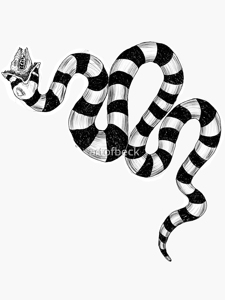 "Beetlejuice Snake" Sticker for Sale by artofbeck Redbubble