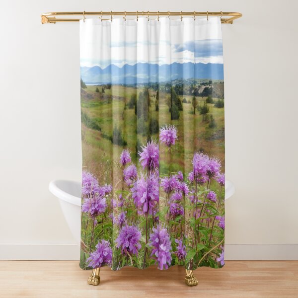 Mission Mountains and Horsemint Shower Curtain