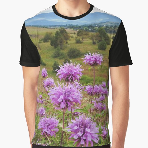 Mission Mountains and Horsemint Graphic T-Shirt