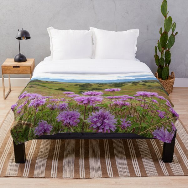 Mission Mountains and Horsemint Throw Blanket