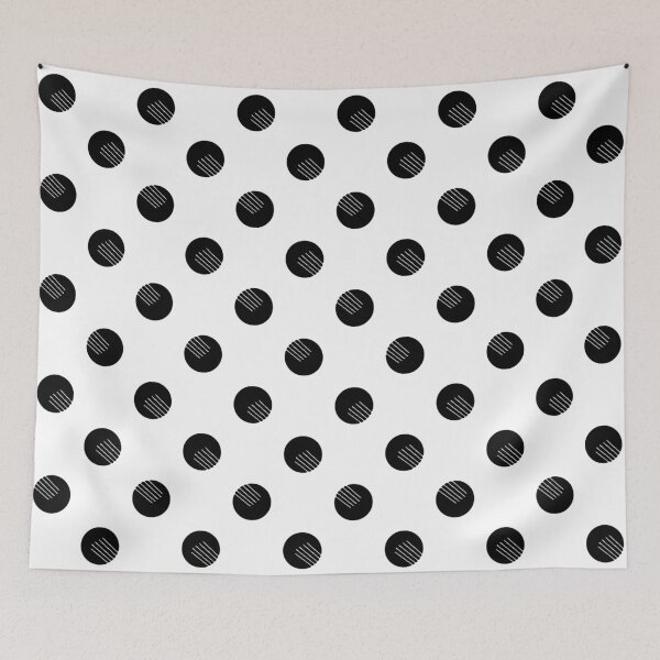 Item preview, Black and white retro polka dots graphic pattern designed and sold by by-jwp.