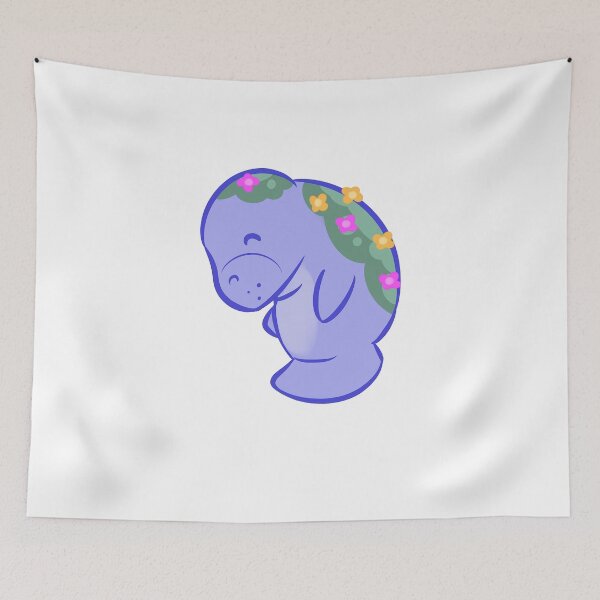 Item preview, Manatee with Flowers designed and sold by ComfyKat.