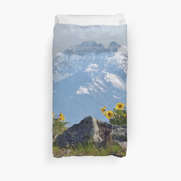 Mission Mountains Balsamroot Duvet Cover