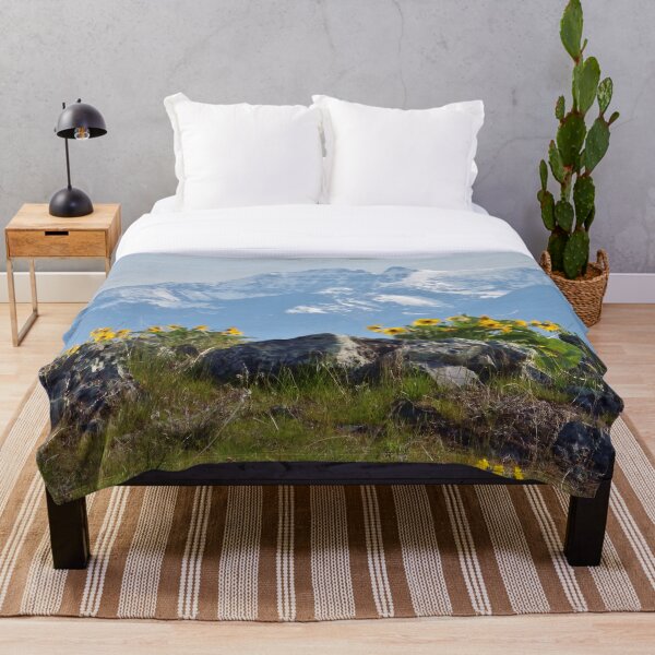 Mission Mountains Balsamroot Throw Blanket