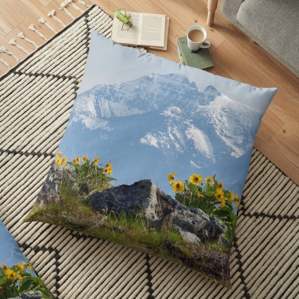 Mission Mountains Balsamroot Floor Pillow