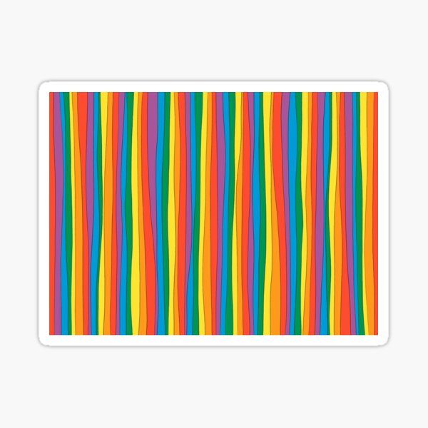 Vertical Rainbow Stripes Sticker