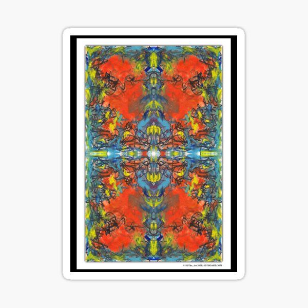 "whoa tho" - abstract mixed media art poster - by sdtho_art Sticker