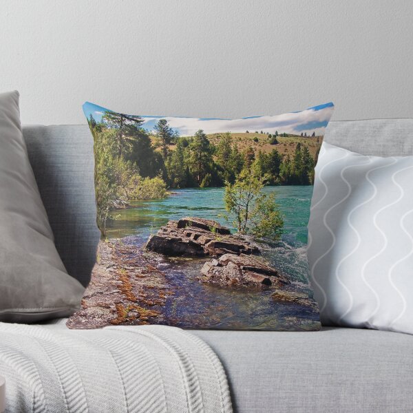 Lower Flathead River Throw Pillow